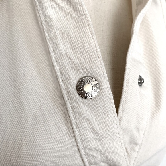 ZARA White Denim Button Down Mini Jacket Shirt Dress - Picture 9 of 15